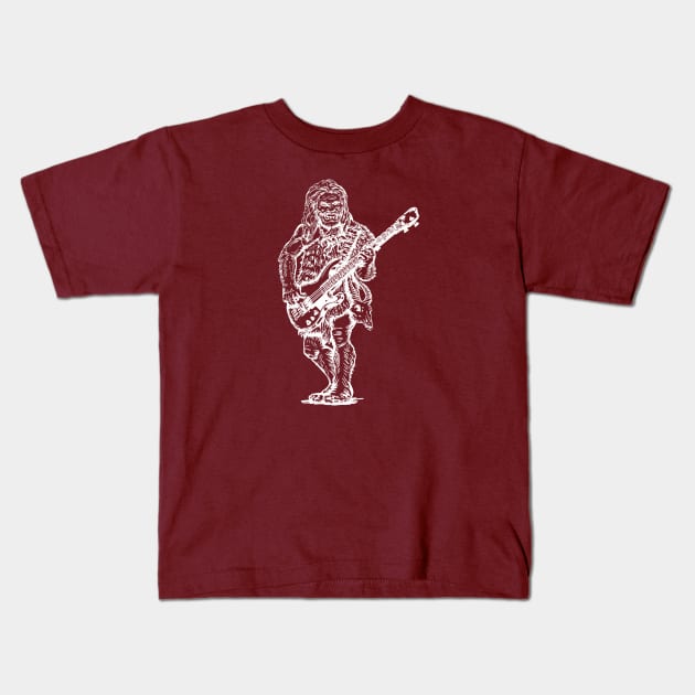 SEEMBO Neanderthal Playing Guitar Guitarist Musician Band Kids T-Shirt by SEEMBO